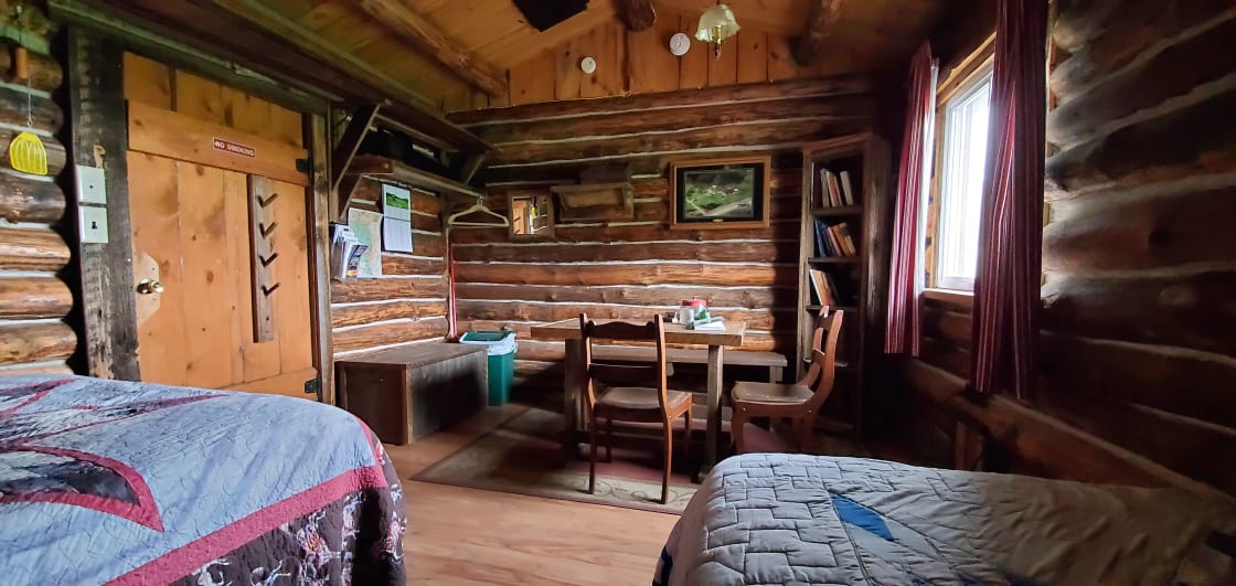 The inside of the small lg camping cabin No 1