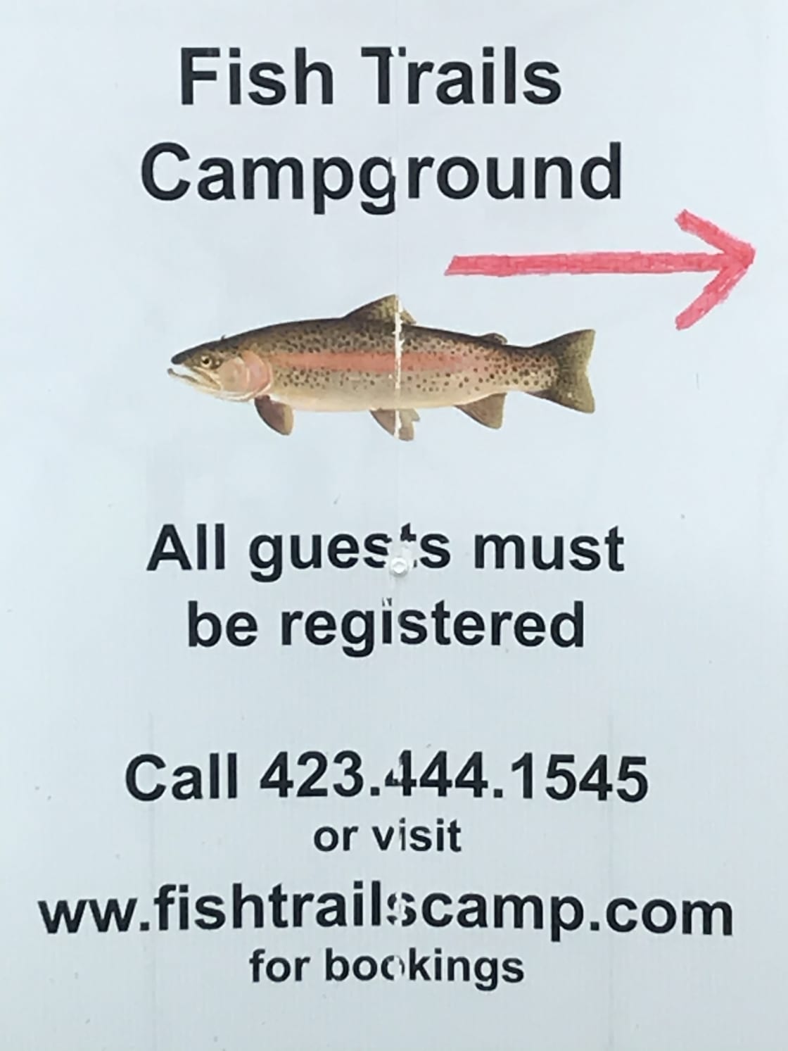 This is the campground entrance sign We have down By the gaurd rail before you cross the bridge coming into the property directly off of Highway 91