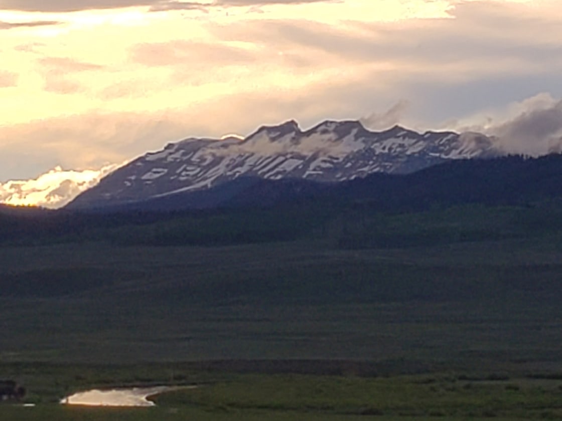 View of the Gros Ventre from the property, June 2020