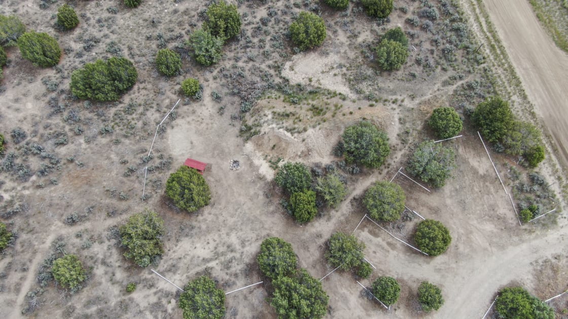 Aerial view of campsite 1. 
