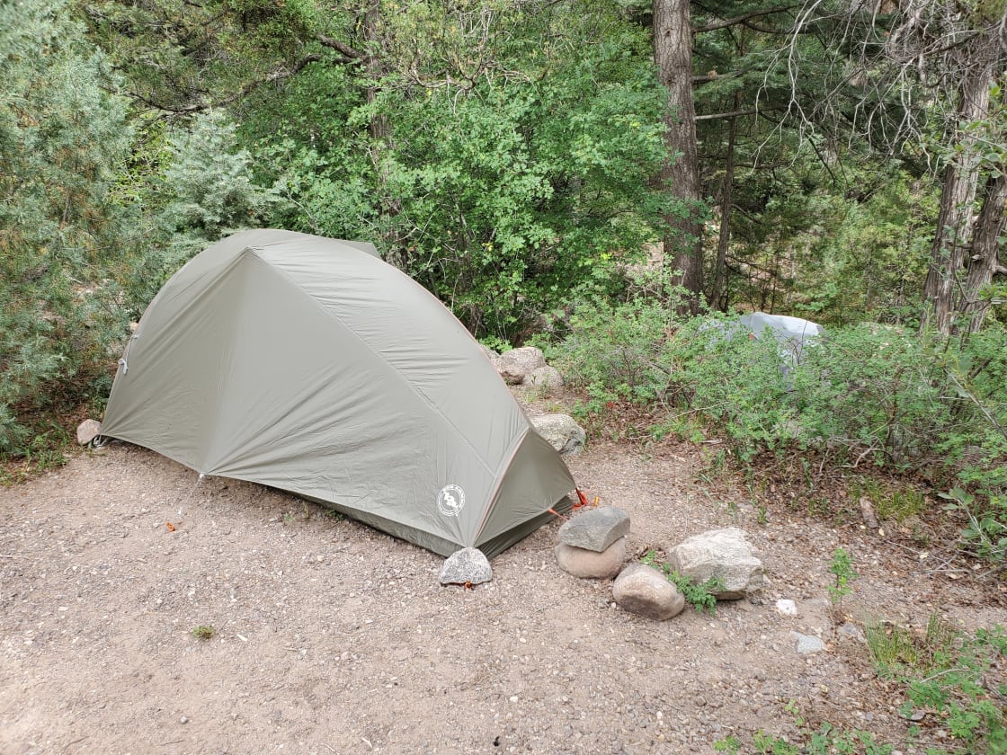 Nice flat spots.  Hard to see the second tent closer to the creek, but that's part of what was nice about that spot.