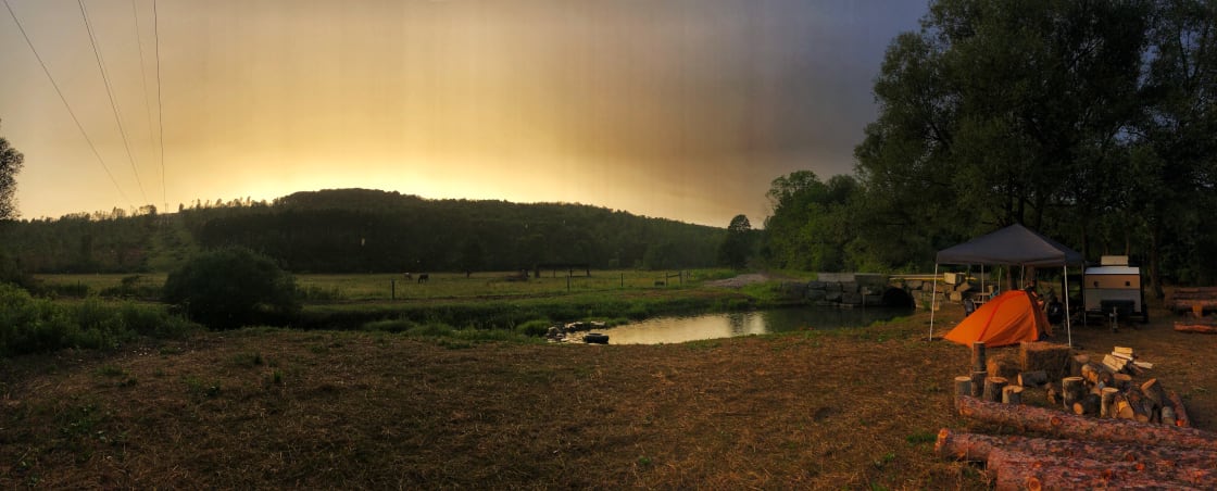 This photo is of our campsite, the swimming hole, the horses, and the property as a whole. It honestly speaks for itself imho.