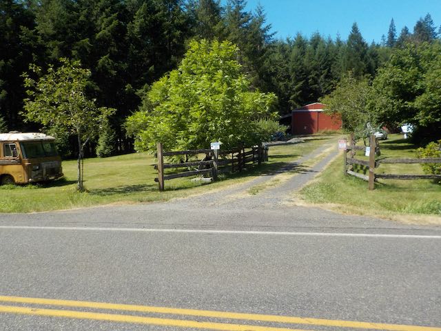 This is the entrance to the Reiki Ranch from the Bunker Creek Road. We are 5 miles out of Adna and Highway 6.