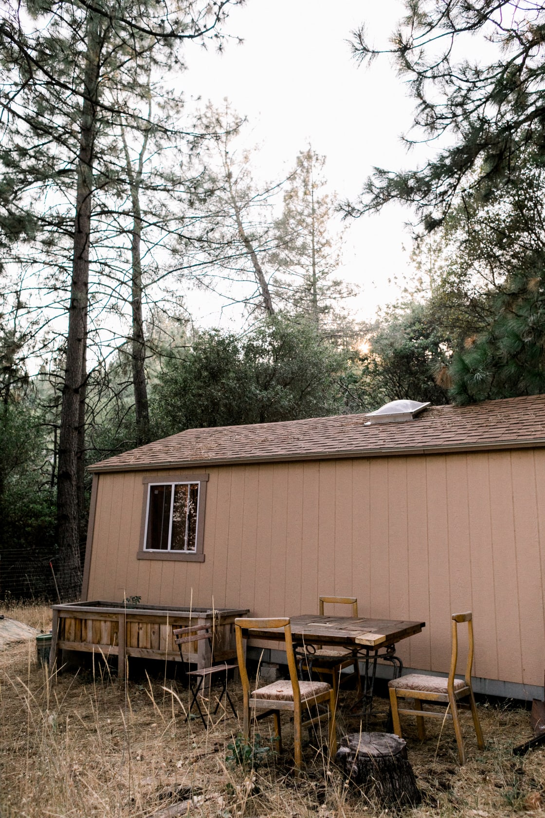 sitting area outside cabin