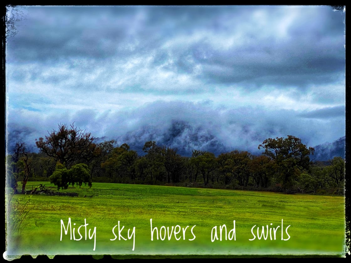 The mists swirl as a storm approaches over the Porongurup Range. The Borong Gurup, as it was known to the Noongar people, was home to their totem spirits, the mists signaling their presence. It was their temple, a most sacred place and still is today.