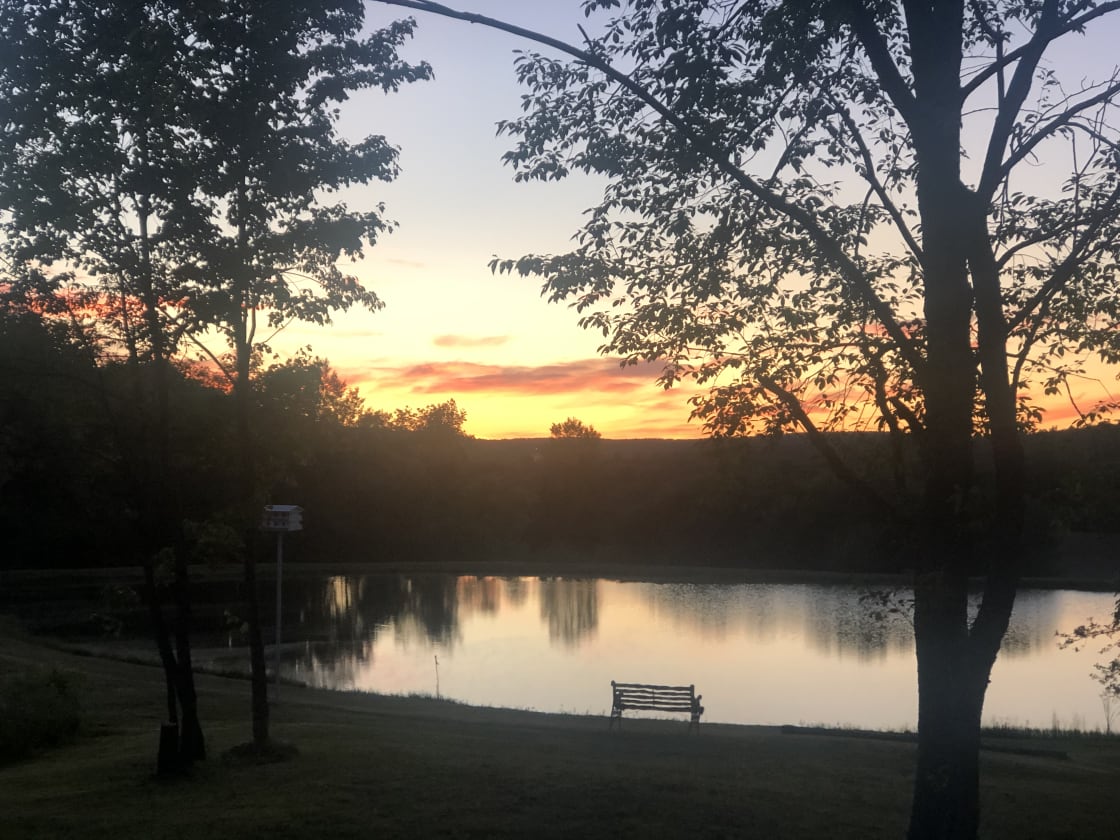 Sunset at pond