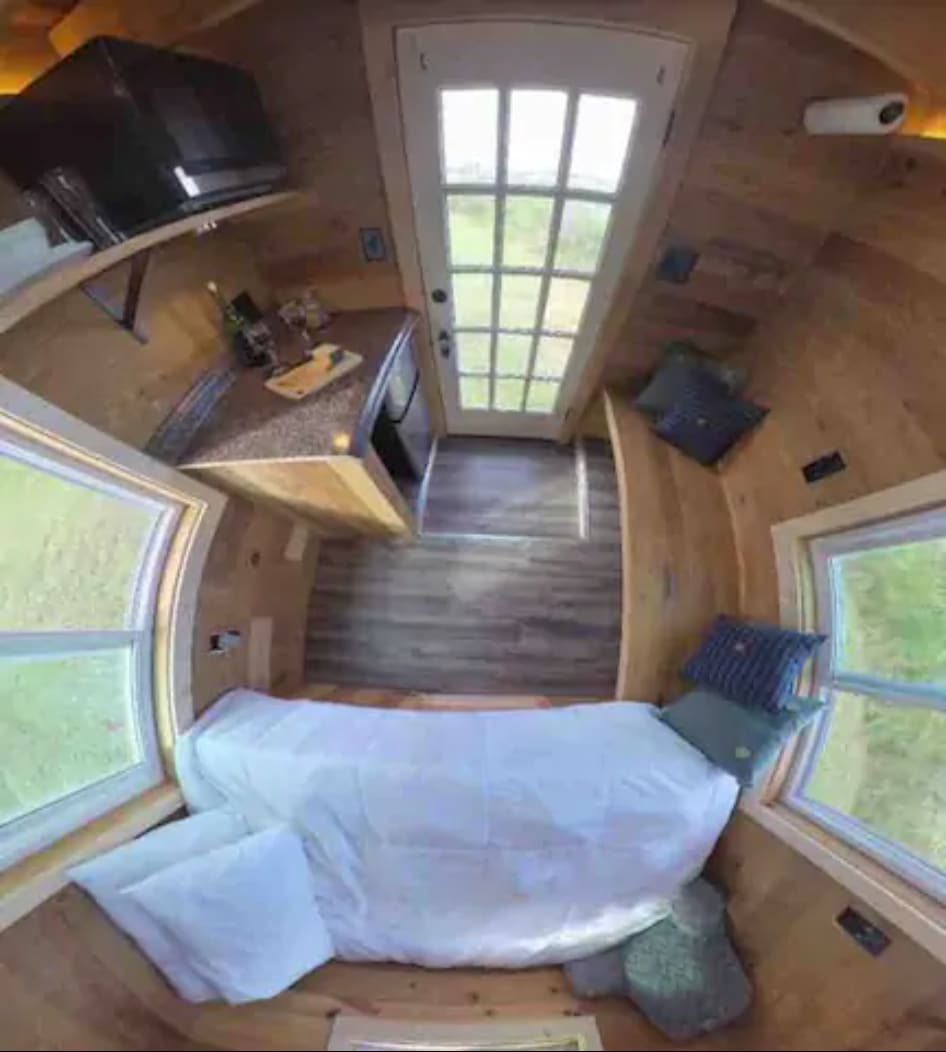 Fisheye view of the inside of the wagon