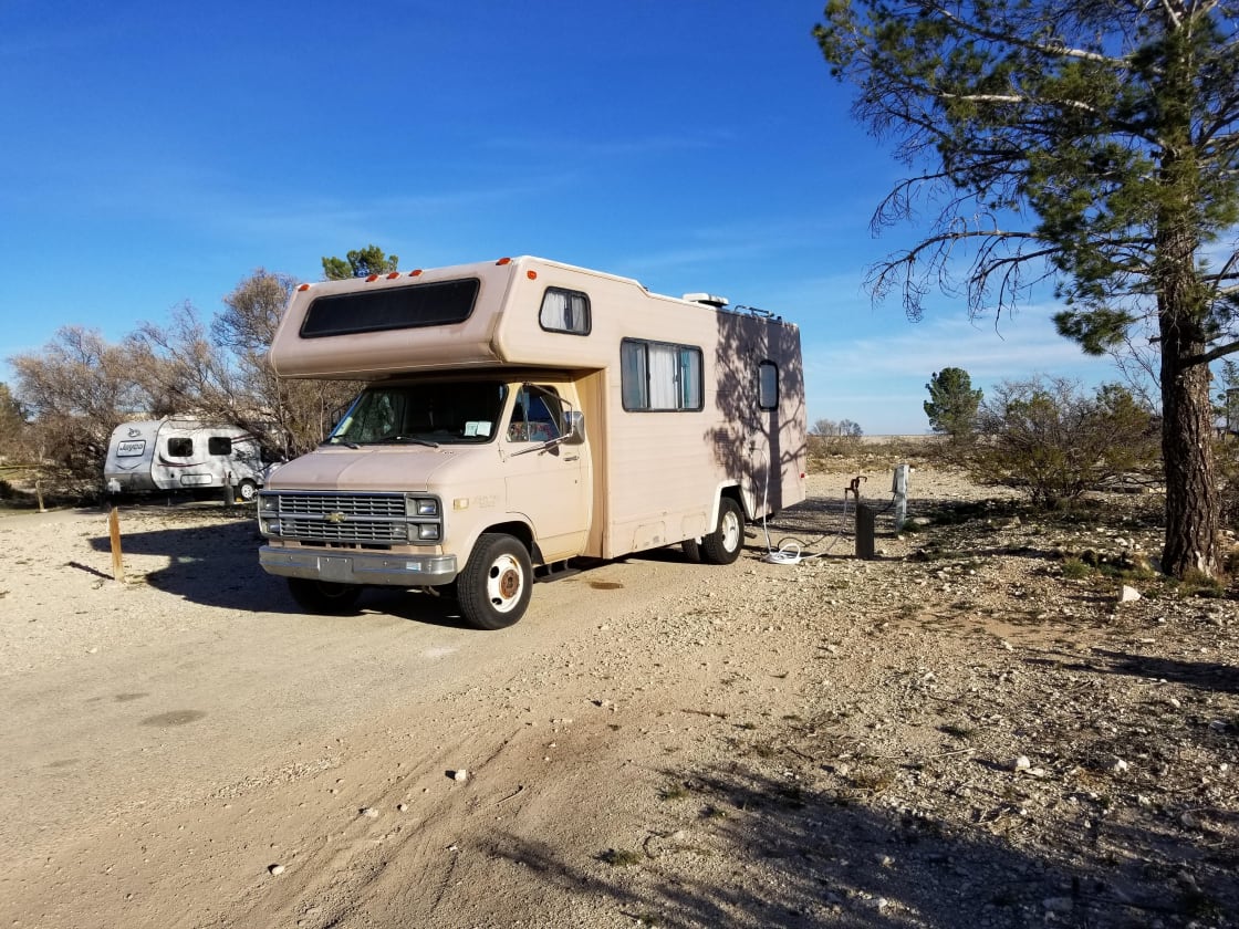 This campground has nice sized gravel RV spots.