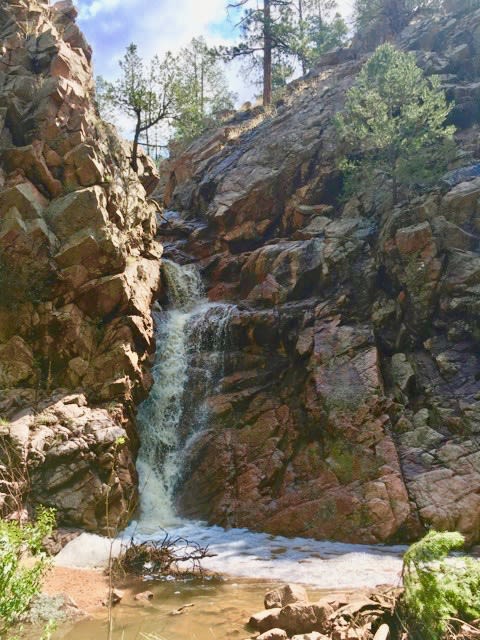 Intermittent waterfall in Apache Canyon- 20 minute walk from camp.