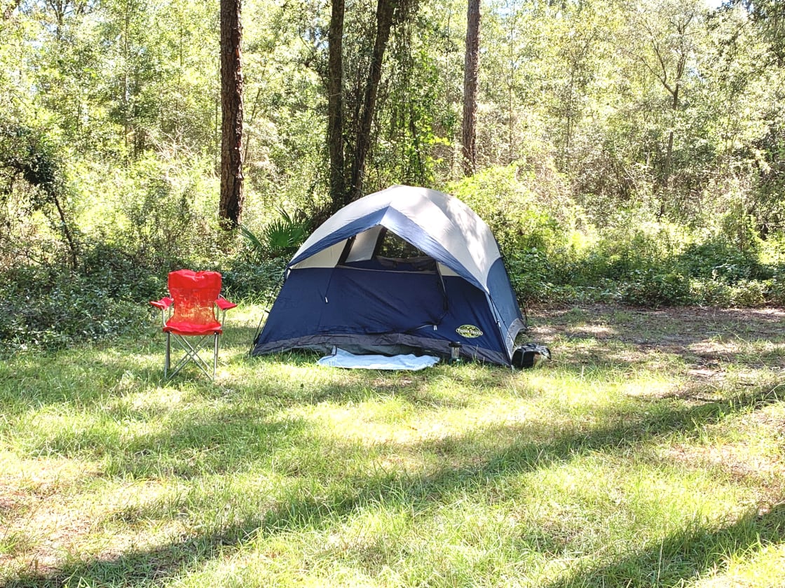 Nice quiet campground with plenty of separation in case you are not the only one there. Set up my tent and relaxed.