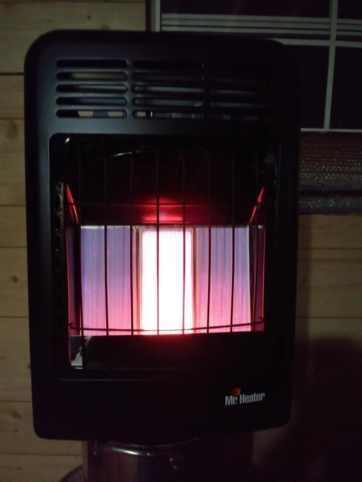 The other heat source to keep warm at the cabin. Has 3 settings easy to use