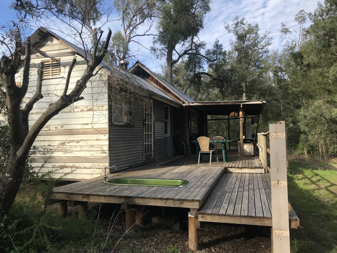 Rear of Bush cabin with Verandah & Bath
