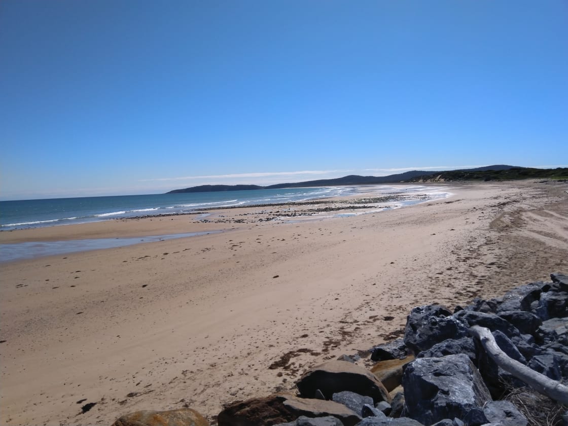 Low tide at Badger Head beach....a lazy 3 mins walk from van.