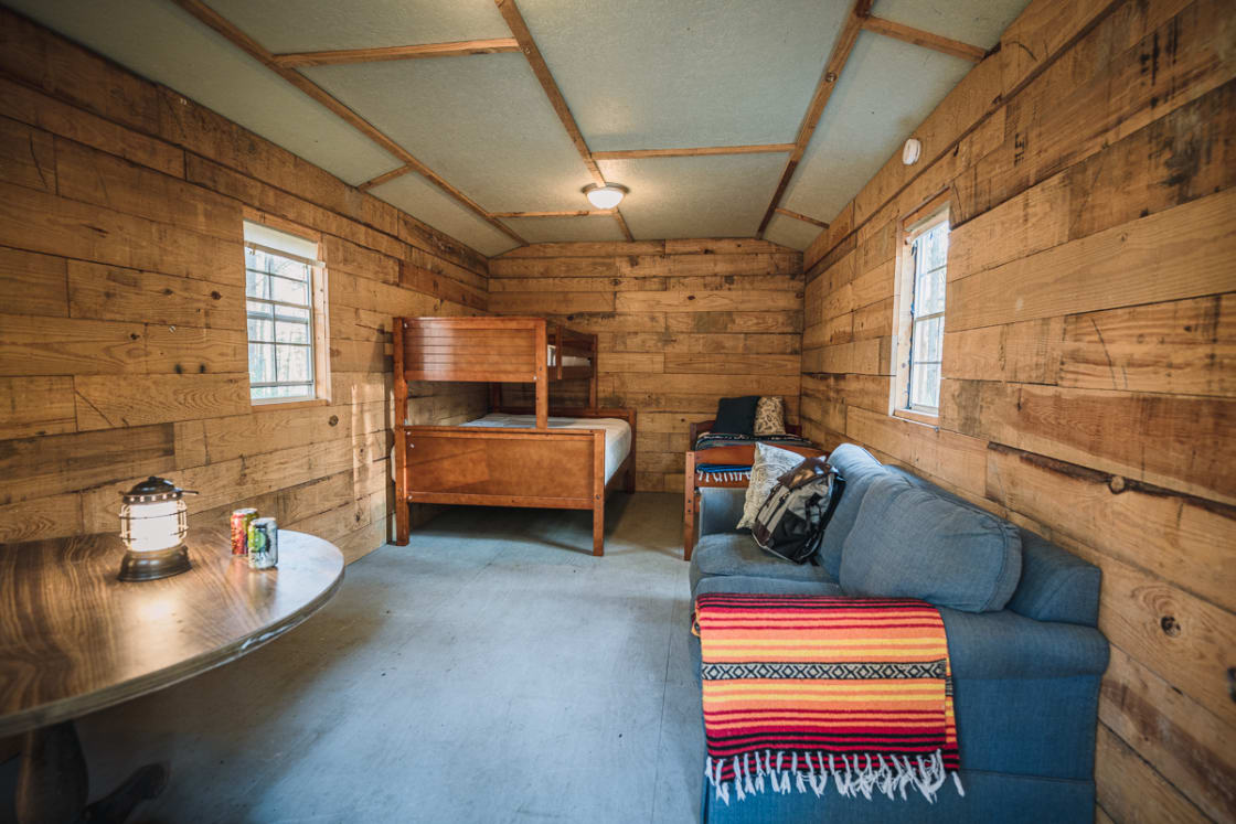 The interiors of the cabins are simple and rustic