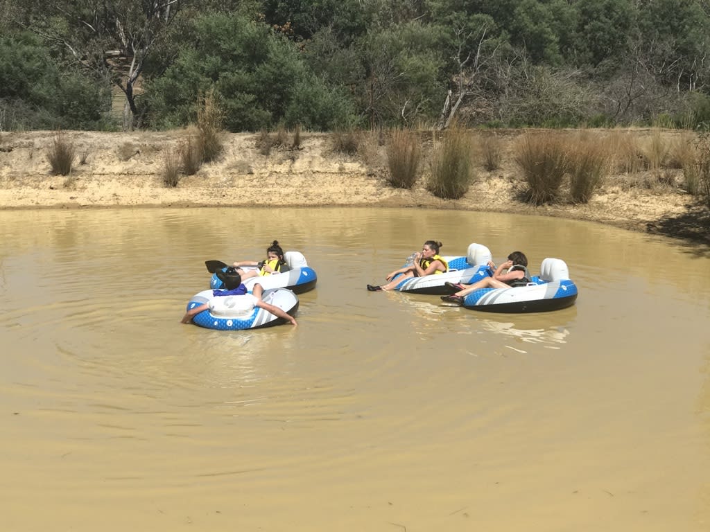 Floating fun on the dam
