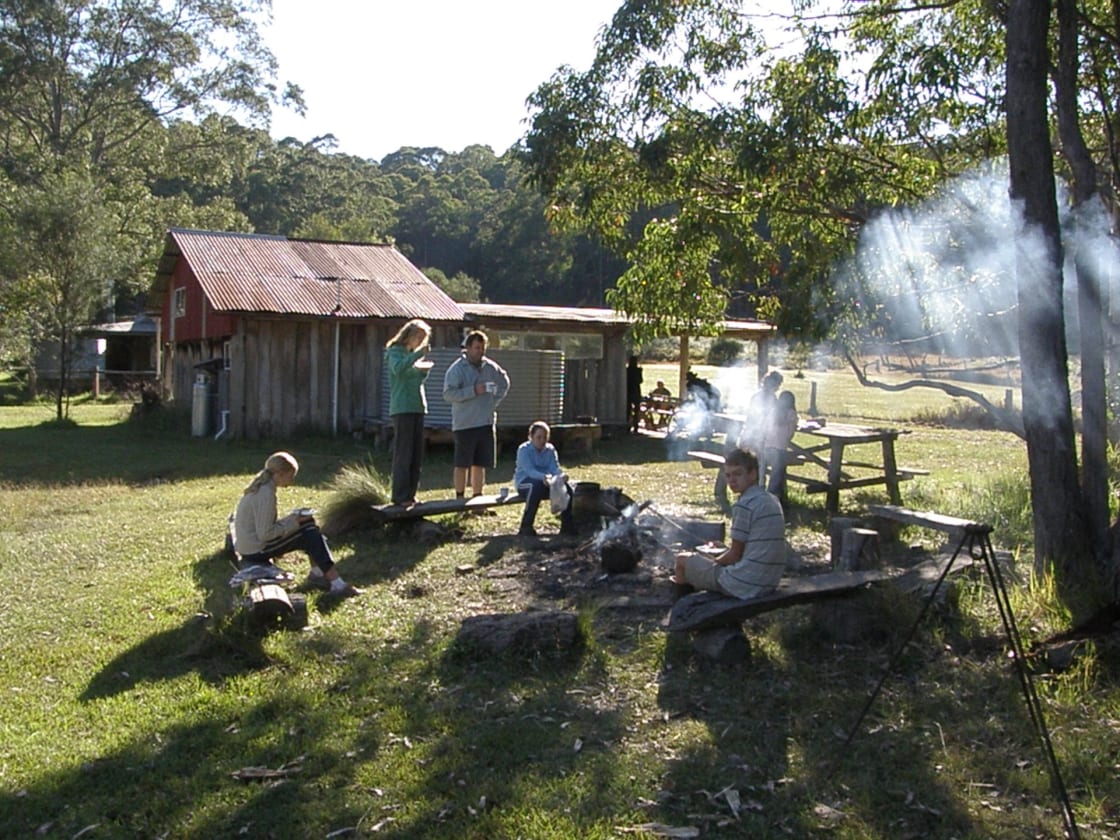 A lazy camp breakfast at the camping / bunkhouse area