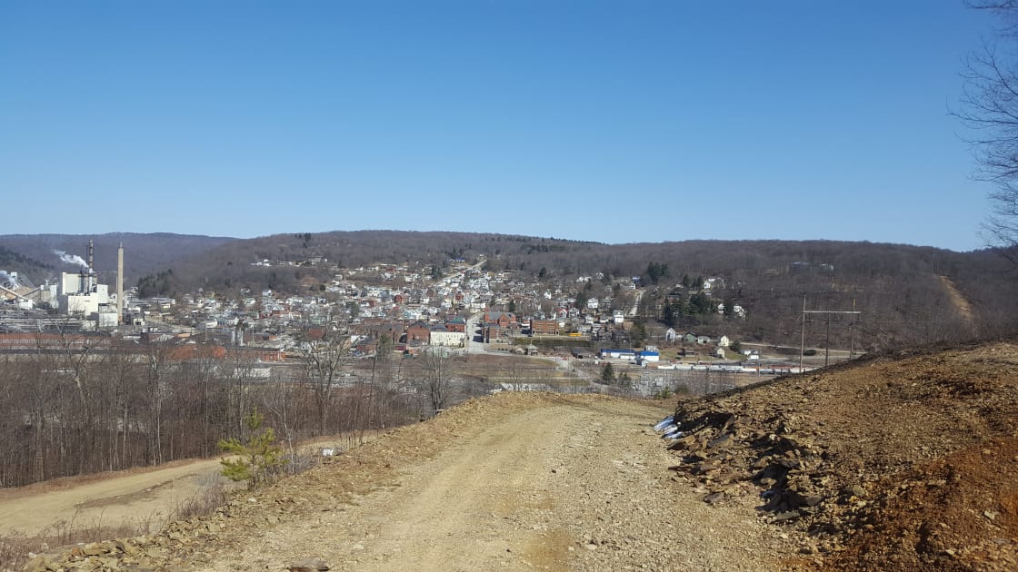 View of Johnsonburg from the top of the Property