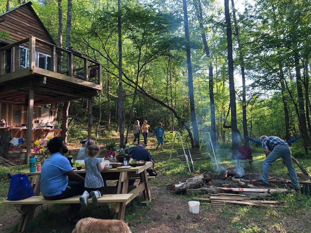 Gather together with friends. Cook over the campfire. Laugh a lot. Listen to the creek pass by.