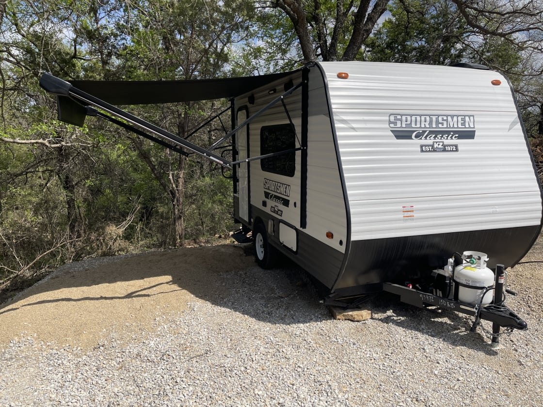 Trailer with awning