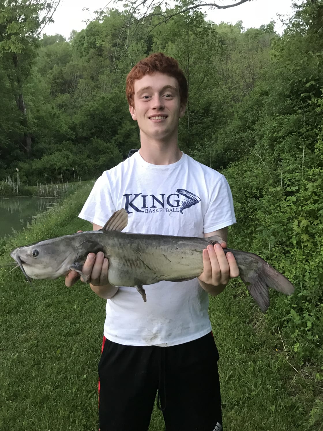 A typical catfish caught from the pond by my son, Konnor.  There are much larger ones in the pond and also a fair number of large mouth bass and bluegill.