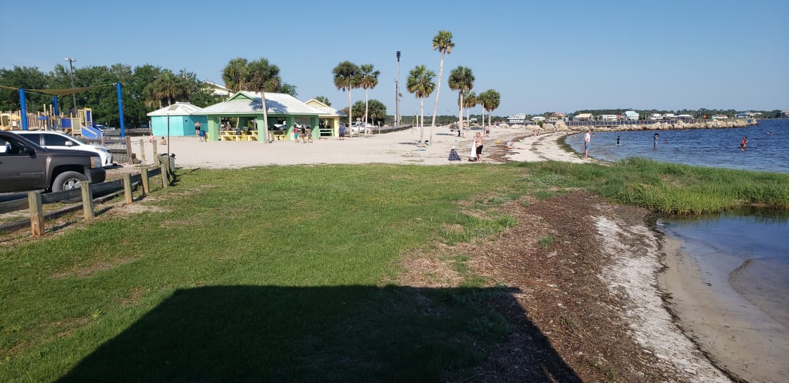 The Beach at Keaton is small but perfect for fun in the sun with pavilions and picnic tables