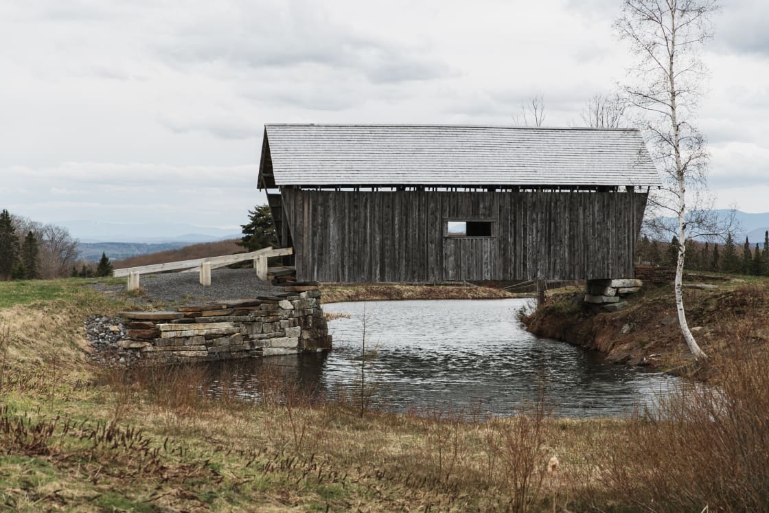 Sandy told us about a couple of covered bridges in the neighborhood, we visited this one on our way out of town. 