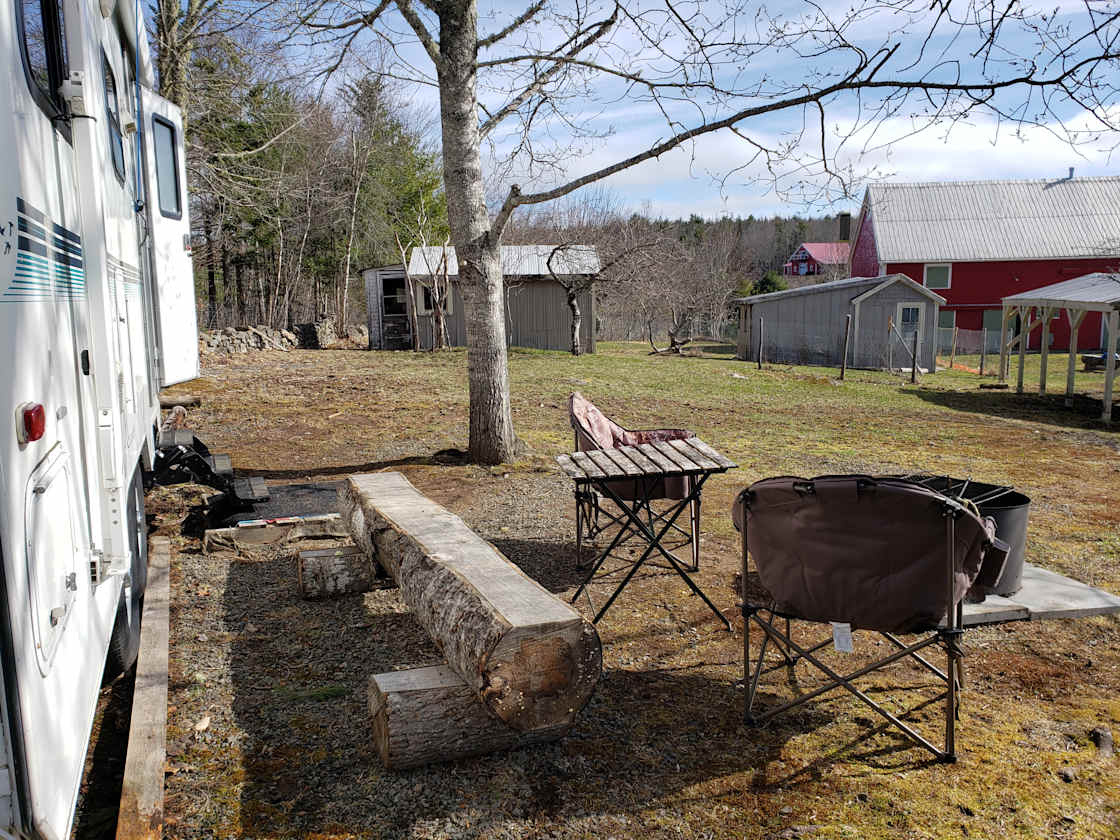 A view of the Barn and courtyard from our onsite AirBnb