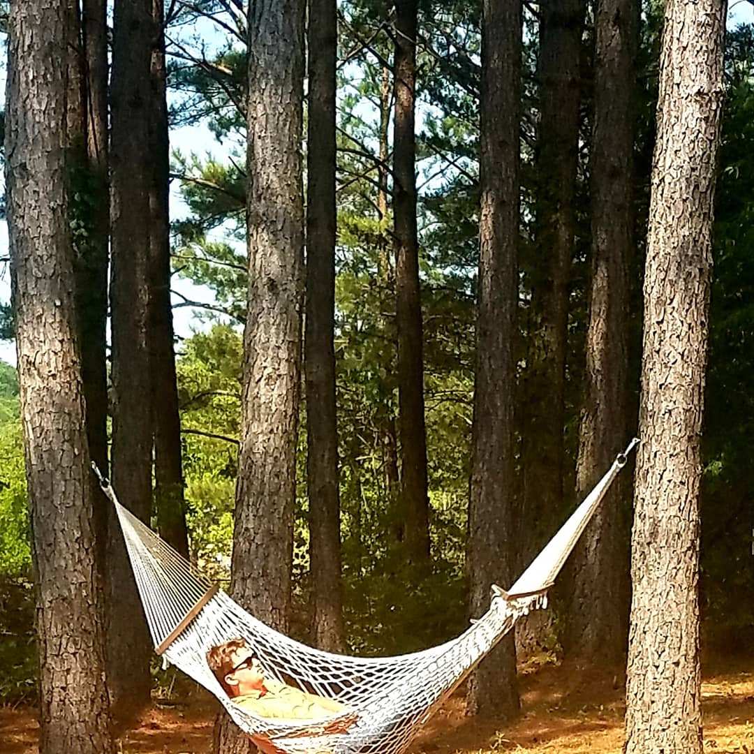 Guest relaxing in the hammock 