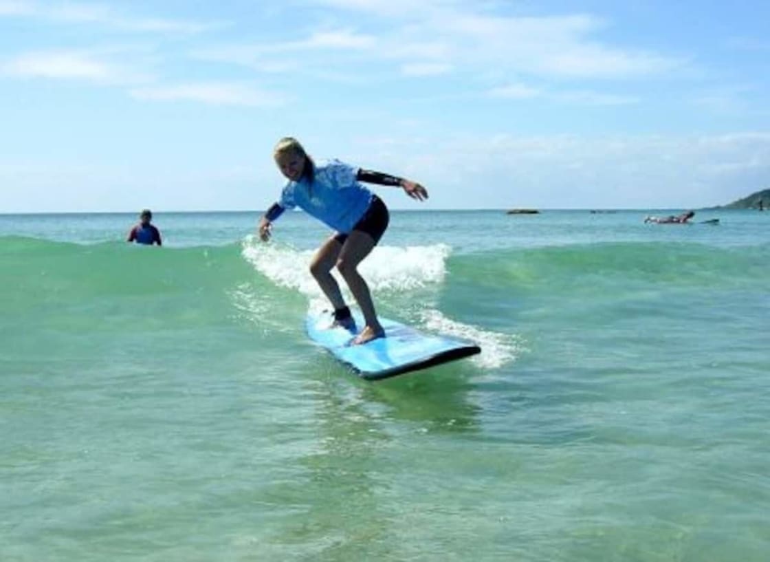 Surf schools operate every week on the beach. Woolgoolga Beach is well known as a safe patrolled swimming and surfing beach with wide hard flat sand ideal for beach walks