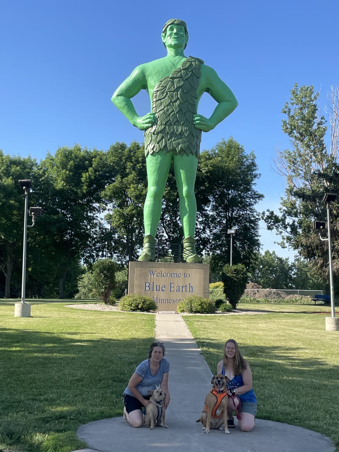 Green Giant in town with our dogs