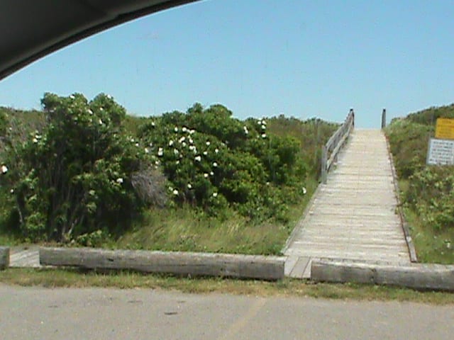 The 2nd boardwalk of the beach. The 1st boardwalk within the beach parking lots
