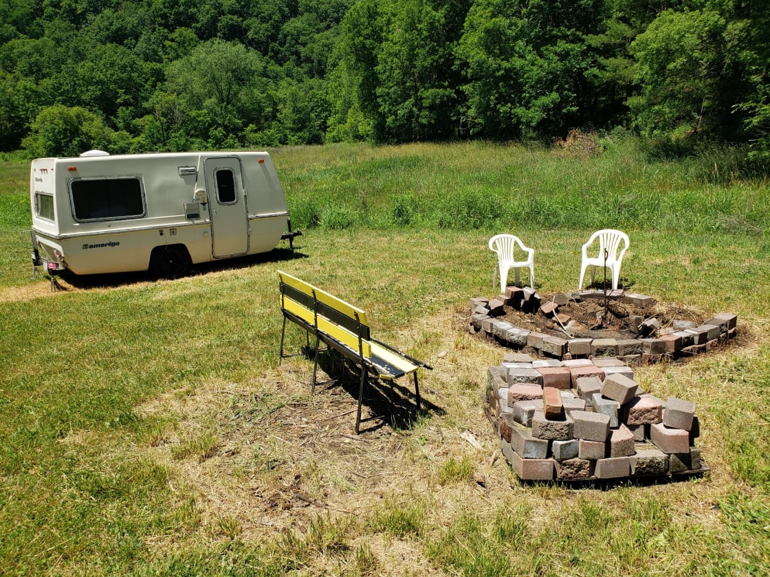 Creekside field campsite