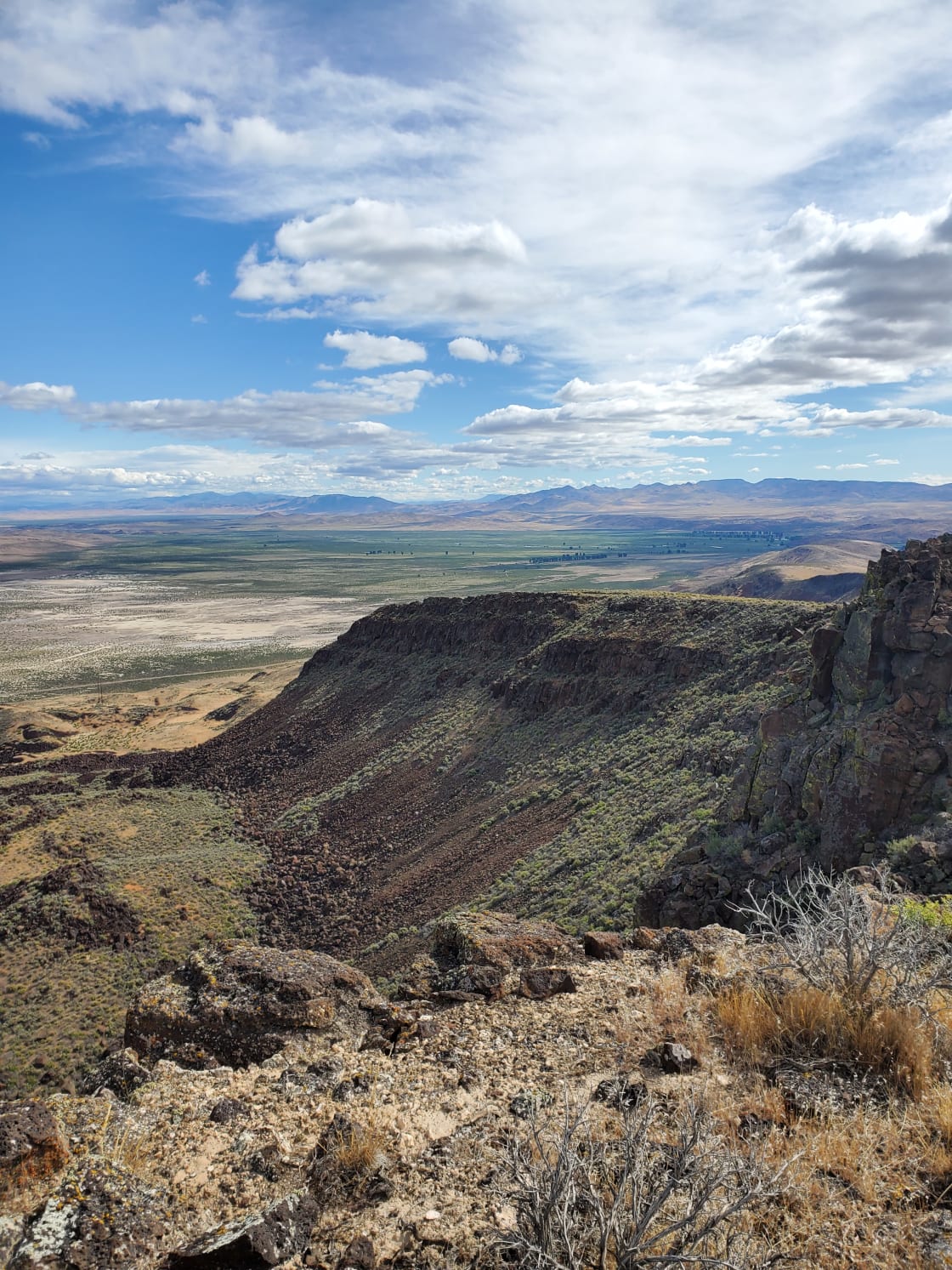 Hike to the top of the hill on BLM land adjacent to the campground for a fantastic 360 view of Whirlwind and Cresent Valleys.