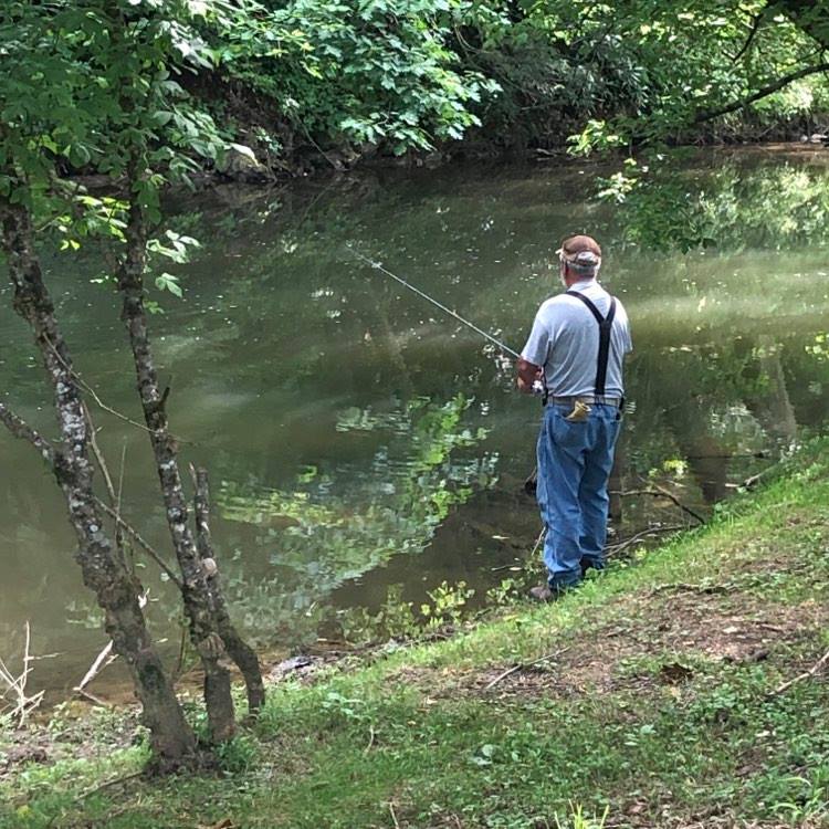 Fishing in the South Fork of the Holston River at the Beech Grove Spot.