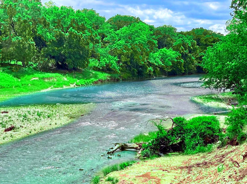 The Lampasas river flows year-round.