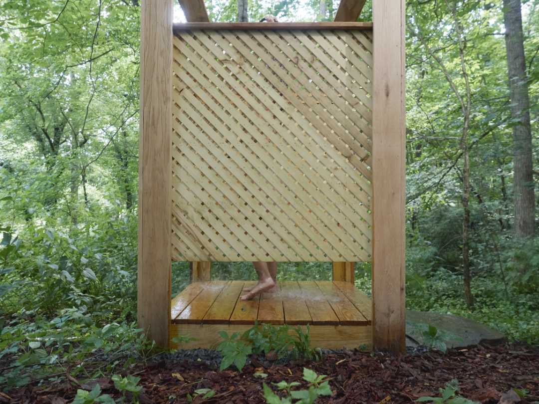 A lovely private woodland shower is also close and available to your campsite.