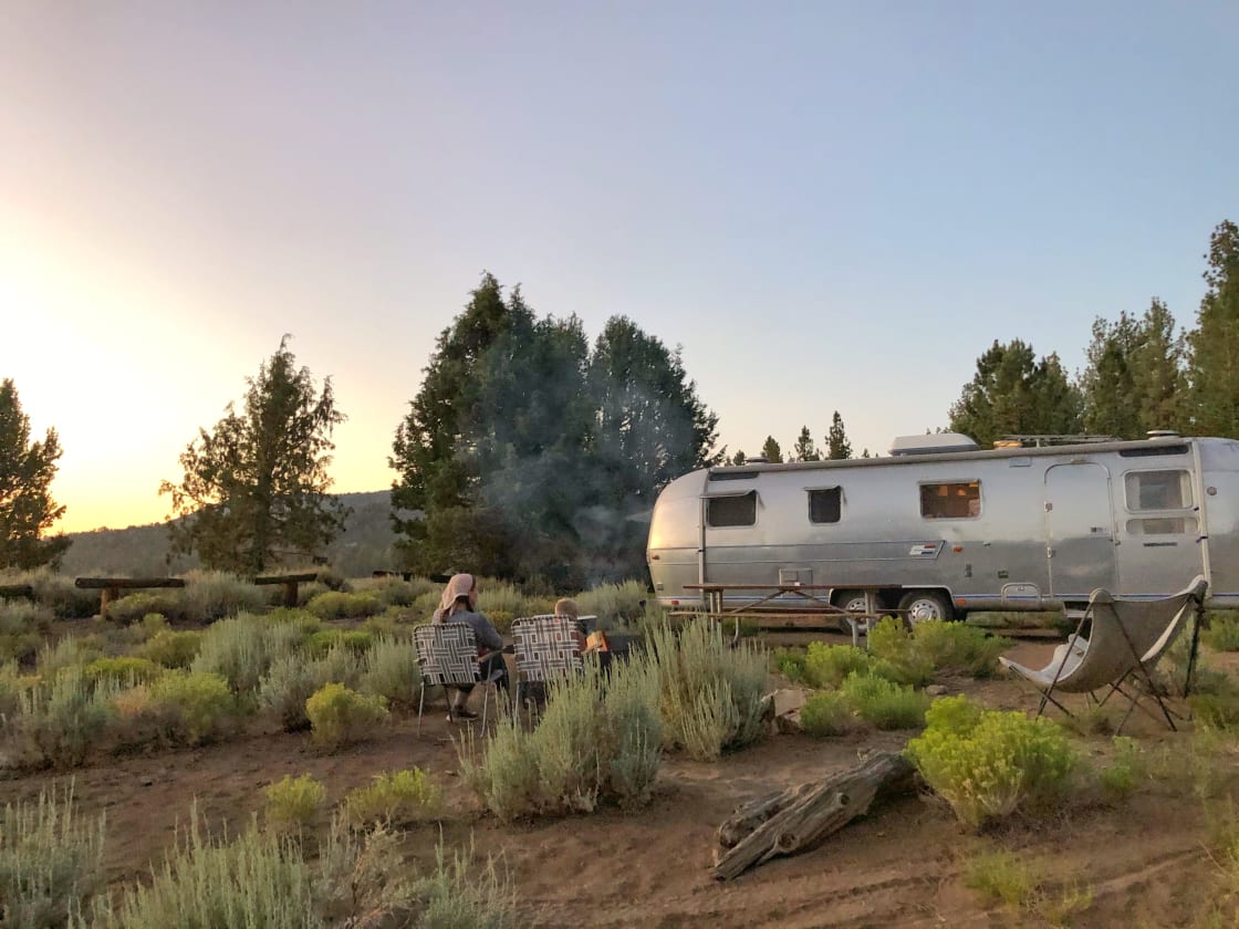 Our 31' Airstream was right at home in a spacious site on the meadow.