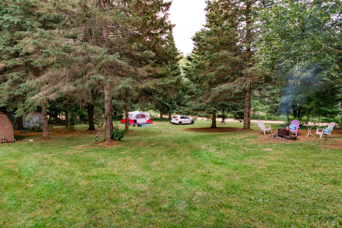 Wide angle view of the large 1 acre nature oasis.