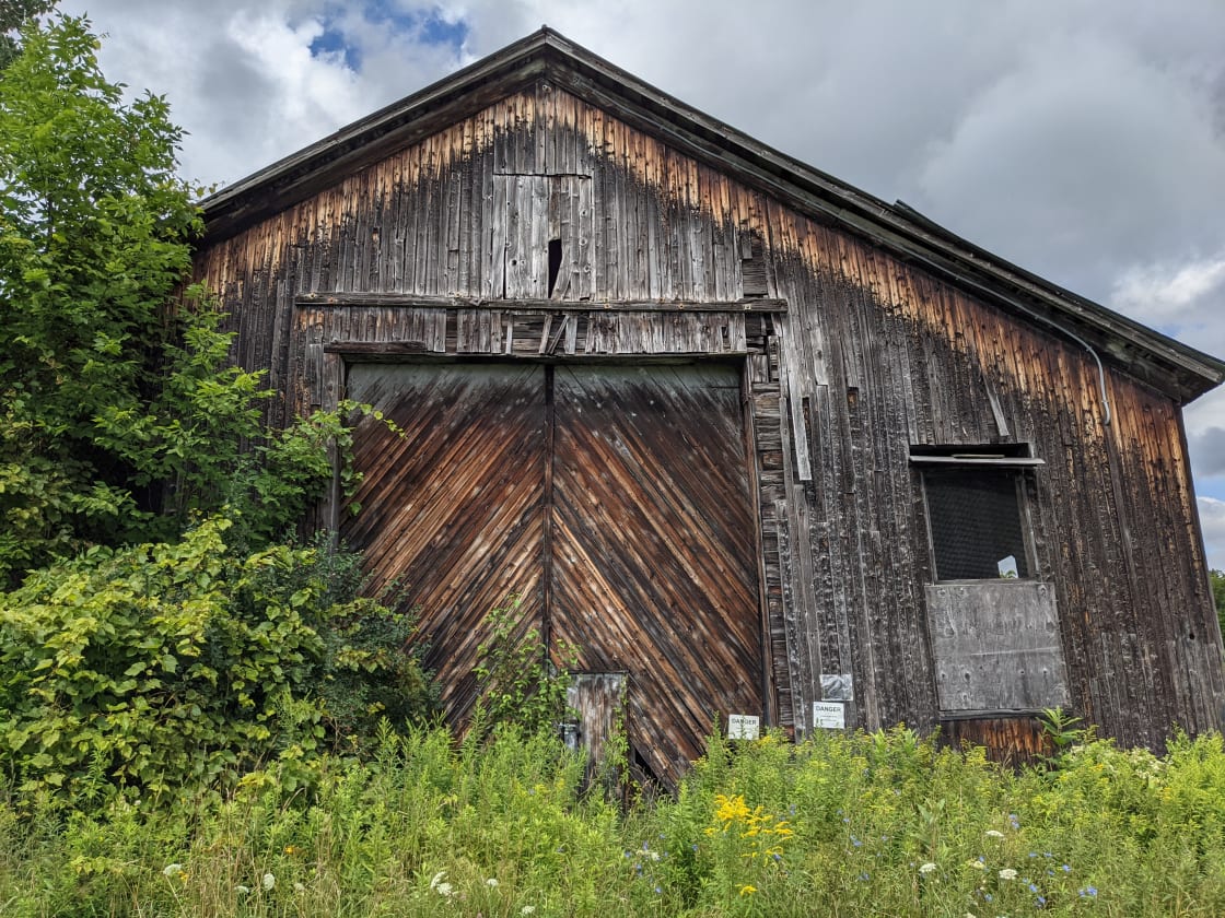 Old barn for uploading of granite in Hardwick, VT, 12 minutes from the farm.