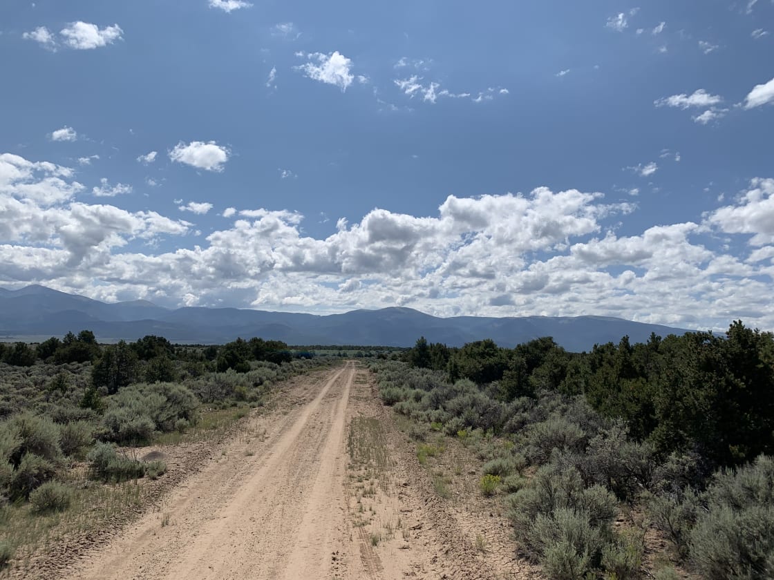 Looking east toward the Sangre De Cristo Range. Area roads are maintained and easily drivable!