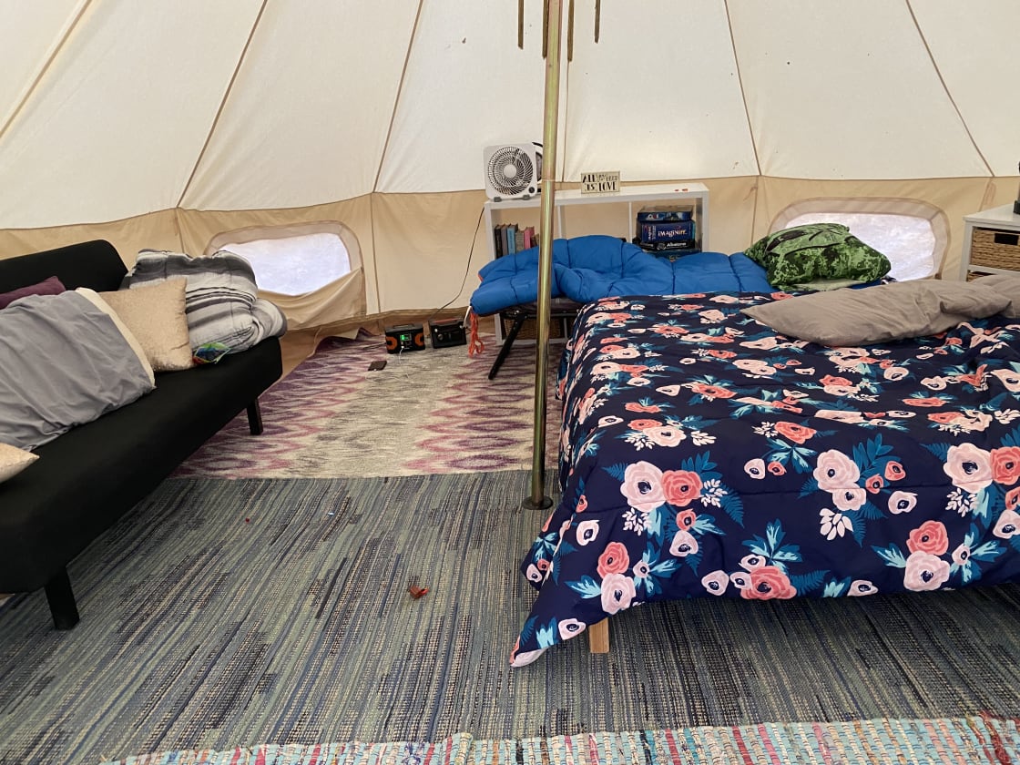 Theninside of our tent 