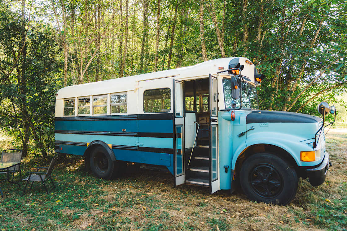 The bus, also available for rent.