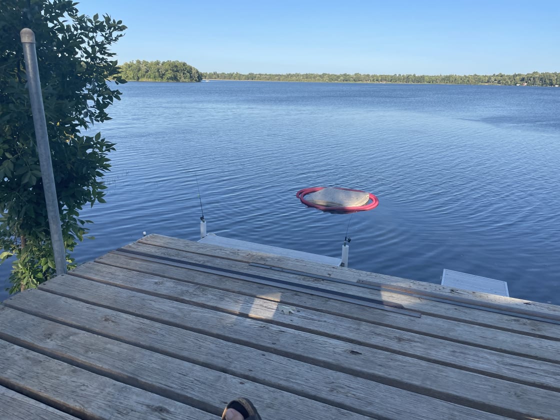 Dock and float for lake enjoyment. Kayak and canoe too! 