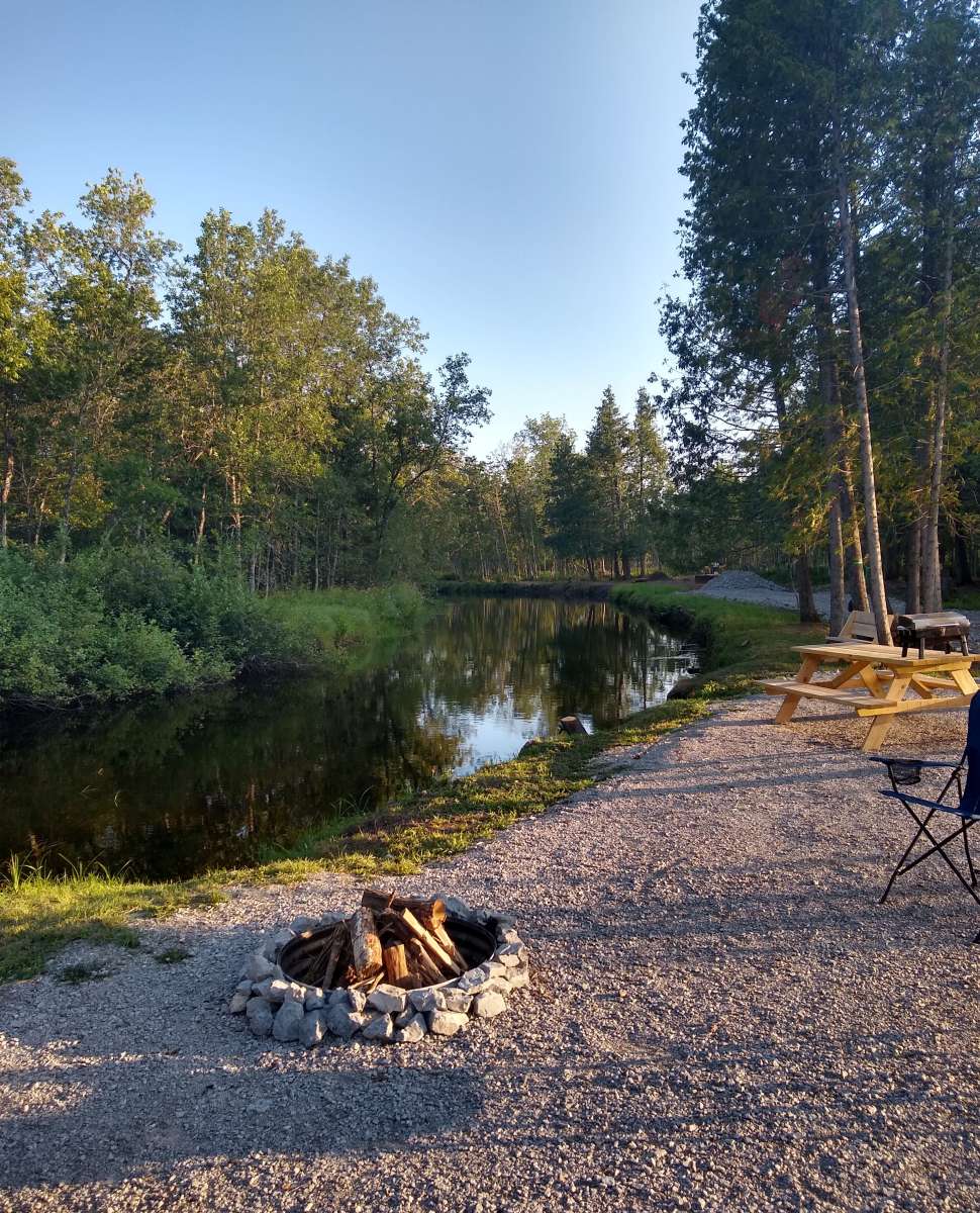Photo taken by a camper !  The first fire is set up for each camper as they arrive.  