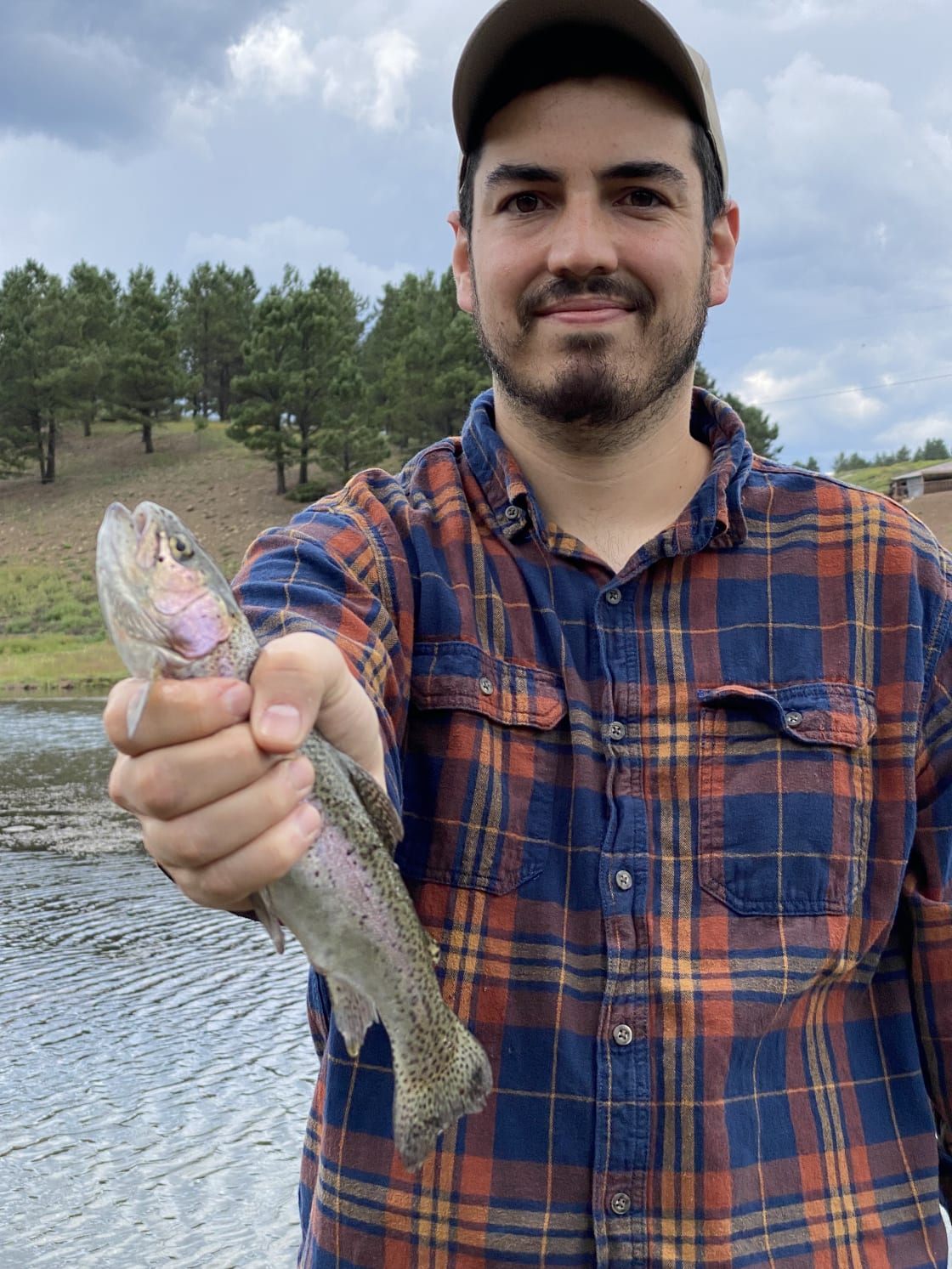 Fly fishing on the stocked pond produced an awesome trout dinner