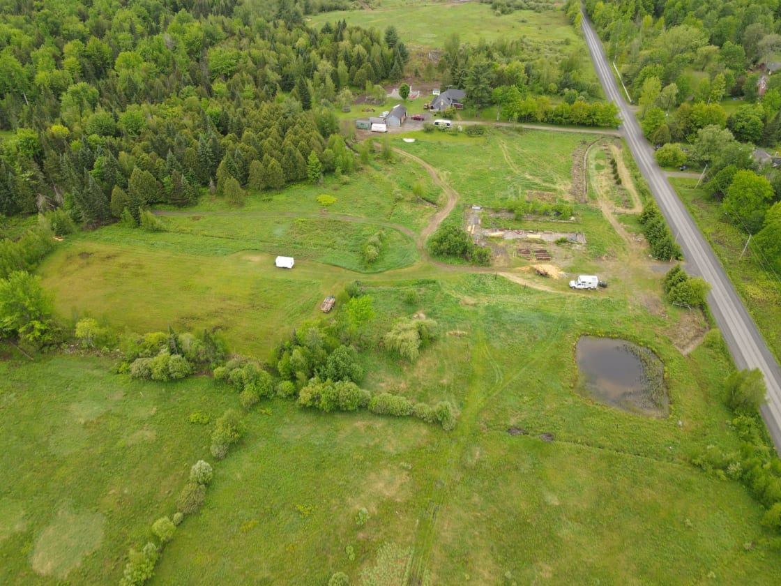 An arial view of part of the farm