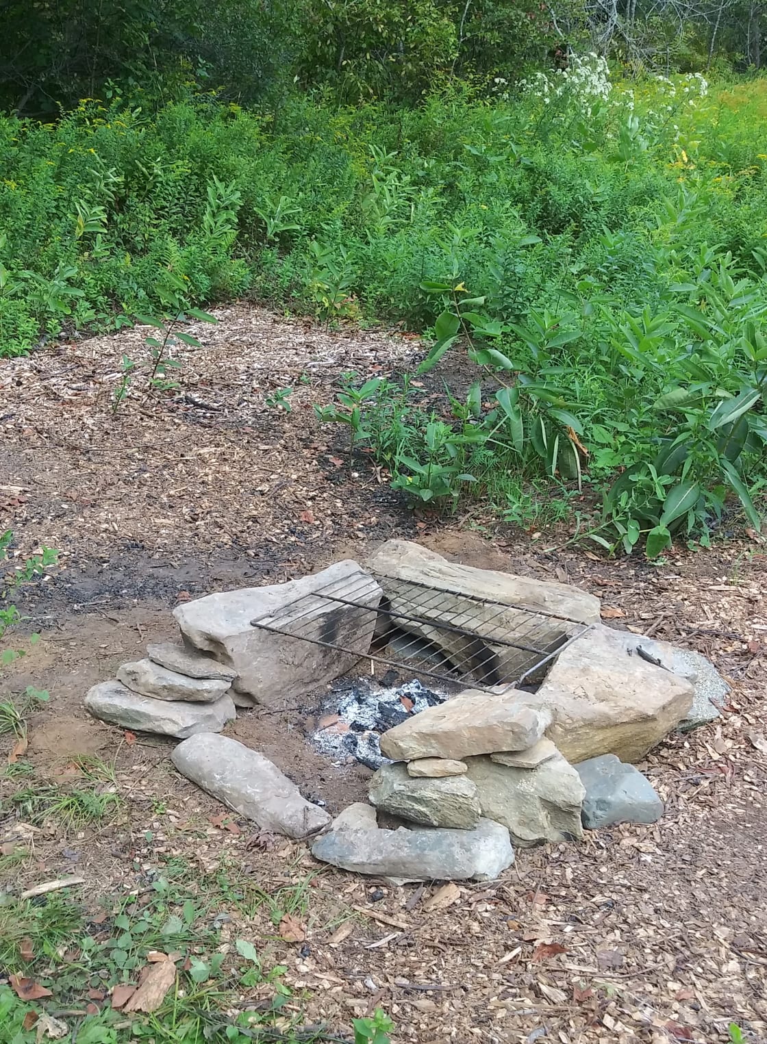 The firepit is not big, but perfect for heating water, cooking meals, toasting marshmallows, or just watching the flames.  I can provide wood for $5 a bundle or you can pick up your own locally.  