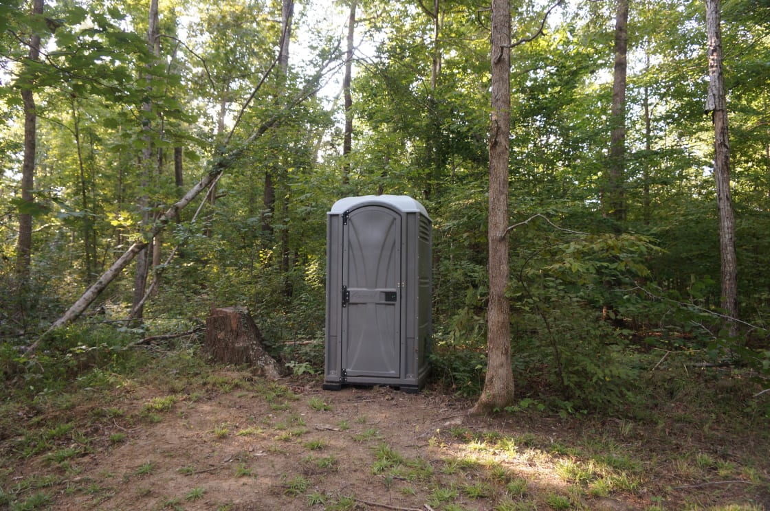 The portable restroom is very clean and located close to the Deer Wood campsite and only 0.1 mile from Bunny Burrow, which is a very short walk. 