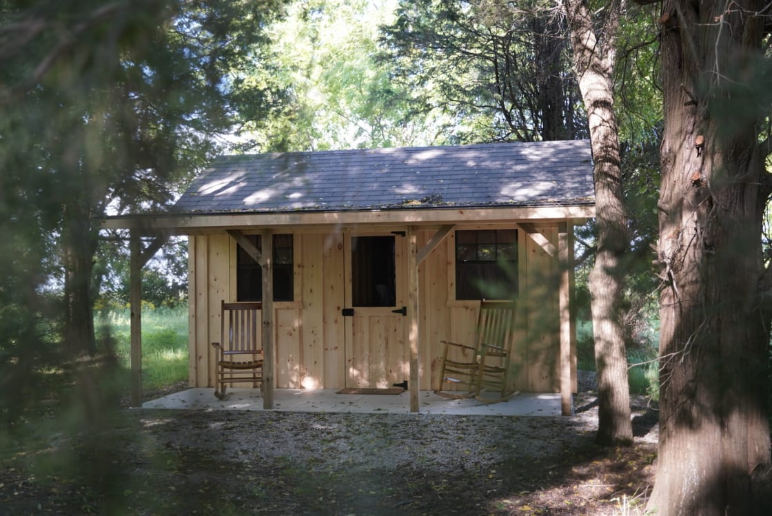 This woodland cowboy bunkie was so cute and just what I needed for a rustic time away from the daily grind. It is located on a very private side of their beautiful property.