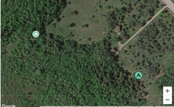 Left campsite is 103 Paces - park in the meadow and lawn cart wagon helps you haul your gear to your site. Right campsite is The Cedars. Drive up and camp anywhere! Both sites have a firepit and table and chairs. 